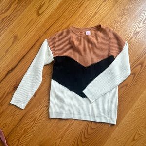Women’s cream, black and chestnut sweater - women’s size M